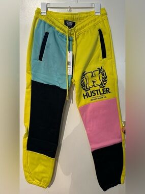 Reason Kids Colorblock Sweatpants in Yellow, Blue, Pink & Black